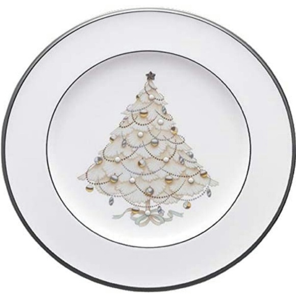 $71 Noritake Bone China Palace Christmas Platinum 4781 Accent salad plate - Picture 8 of 8